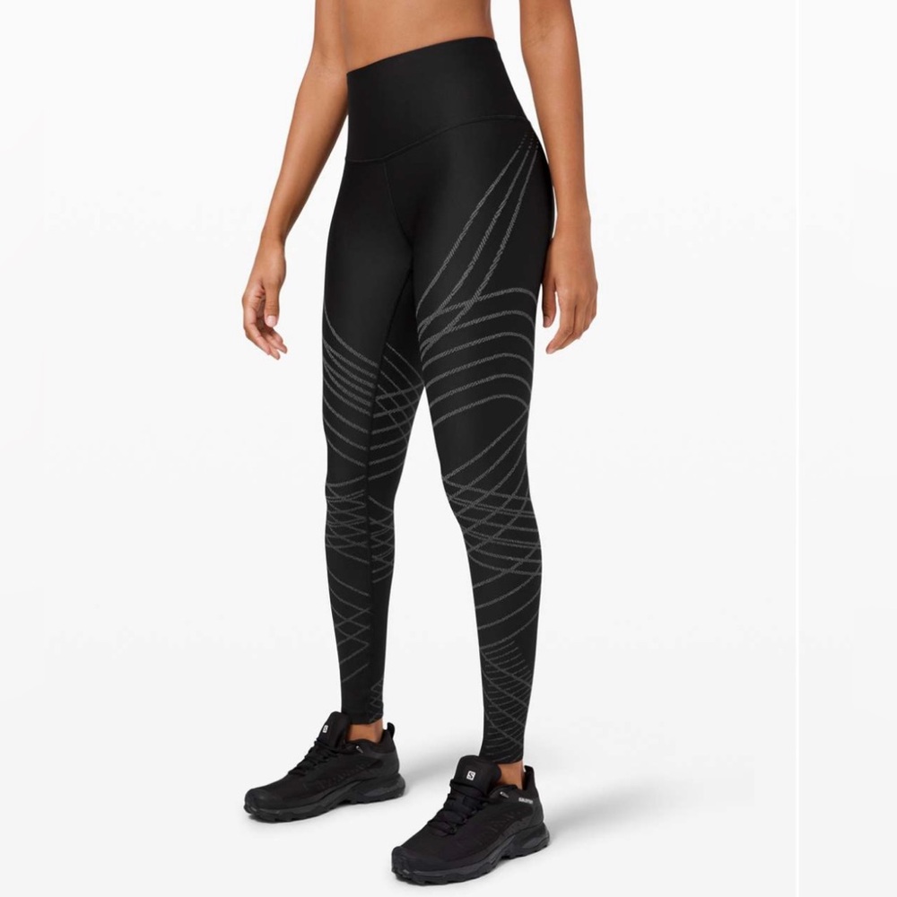 LULULEMON Mapped Out High-Rise Tight 28" - W5CPQS - Black / Asphalt Grey - Sz 4